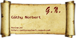 Gáthy Norbert névjegykártya